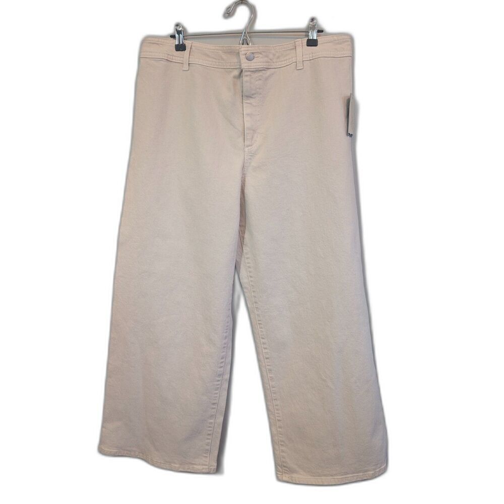 Universal Thread Women's High Rise Wide Leg Ankle Jeans Khaki Size 14